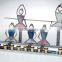 Jewish human figure modern menorah candlestick holder with shiny finish and enamel finish