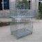 Galvanized foldable wire container in store