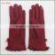 ladies cheap spring driving red micro velvet hand gloves with rabbit fur