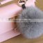 2016 Latest Fashion White Black 100% Real Fox Fur Pom Pom Girl Keychains