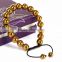 Wholesale 10mm 7.5 Inch Gold Plated Hematite Gemstone Adjustable Wire Bangle Bracelet (Jewelry Box is not Included)