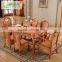 2015 China antique nature rattan cane webbing dinning room table chair set furniture set