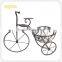 garden bicycle flower pot planter basket sculpture iron metal flower stand