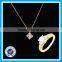 Real zircon wedding gold ring necklace set fashion jewelry set in latest design