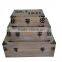 Antique set of 3 small solid wooden storage box