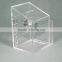 Transparent acrylic donation box and with lock and key ,Attached brochure houlder