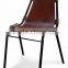 INDUSTRIAL LEATHER METAL FRAME CHAIR , HURRY LEATHER DINING CHAIR