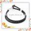Braided Men Leather Bracelet With Unique Skull Anchor Closure