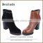 Wholesale fashion sheep suede leather 8cm high heel ankle boots