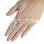 Girls Womens Ring Jewelry Punk Rhinestone Gold Plated Crystal Double Finger Adjustable Knuckle Rings