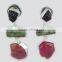 Amethyst & Prehnite & Ruby 925 Sterling Silver Earring, Rough Stone Silver Jewellery, Silver Jewellery