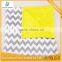 Grey Chevron With Yellow Dots Trimed 10pcs MOQ Baby Blanket