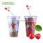 560ml Double Wall Plastic Straw Tumbler, with strainer