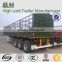 China Supplier 3 Axle Cargo Trailer Flatbed Side Wall Semi Trailer