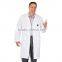 Hospital medical uniforms long sleeved white doctor's lab jacket coat made in China 