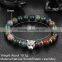 Hot Antique Crystal Rhinestone Leopard Head Lava Stone Buddha Bracelet