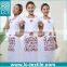 wholesale cotton white christmas cute design print cheap bulk aprons for kitchen