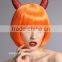Halloween Festival wigs for Kids with Horn,yellow party wigs