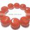 AAA Chinese Orange Cats Eye Stylist Roundel Big Hole Beads