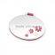 Decorated personalized led metal cheap small PU pocket mirror, led cosmetic mirror, metal compact mirror