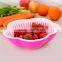 Fruit And Vegetable Drainer Basket With Lid , Plastic Drain Basket