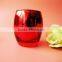 Red glass candle jar egg shape