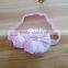 satin rose flower with pearl in center headband for kids hair accessories