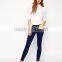 Hot Sale Slim Boyfriend Classic Point Collar White Shirt With Pleat Detail Back