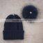 Myfur Knitted Real Fur Pom Pom Attached Crochet Fancy Baby Beanie Hats