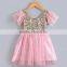 2015 new children short sleeves paillette dress,princess dresses