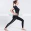 Women Fitness Gym Polyseetr Clothing V Neck Short Sleeve Muscle Fit T-shirts