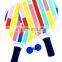 Classic Beach Paddleball Racquet Set with 2 Balls, 2 Thick Water Resistant Wooden Rackets, 1 Reusable net bag