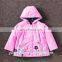 Trendy Pink 100% Waterproof Windbreaker Children Nylon Rain Coat