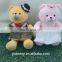 Teddy Bear toy plush teddy wedding dress with Couple in valentines day