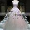 A line evening wedding dress bride Princess Tube Off Shoulder Pure White Lace Beaded Wedding Dress Ball Gown New Design