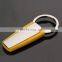 Wholesale Simple Cheap yellow Color metal rubber Keychain with laser logo