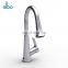 Deck mounted brass hands free touchless automatic sensor kitchen faucet with pull out spray