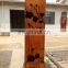 Outdoor corten steel metal landscape bollard post for garden decor