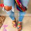 Multicolor Sandals Cute Rainbow Color Woman Slippers Summer Ladies Shoes Roman Flip Flops Flat Bottom Non-slip Soft Slides