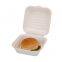 Compostable Bagasse Square Clamshell Sugarcane Bagasse Boxes 8 inch