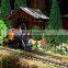 Architectural miniature plastic and iron wire model trees for model train scape layout