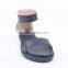 Happy feet low price wholesale ladies platform zipper up annulus ankle sandals