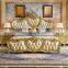 Royal bedroom furniture Classic leather bed antique solid wood king bed