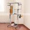 Standing 3 tier rolling collapsible drying rack clothes bathroom stainless steel clothes hanging drying rack