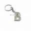 Fashion Handmade Gold Silver Car Ring Shiny Rhinestone Alphabet Metal 26 Letters Key Chain