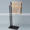 New Black Bath Towel Stand Tower Holder With Two Arms Hand Free Standing Bathroom Wooden Bamboo Towel Rack