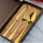 Hot Sale Gold Cutlery Stainless Steel Set Knife Fork Spoon Silverware