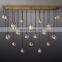 Modern Luxury New Pearl Linear Hanging Crystal Chandelier for Home Hotel Bar Ceiling Suspension Lighting