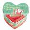 plain heart shape candy packaging metal tin box
