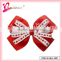 Red loving heart ribbon bow hairgrips for Valentine's day gift ladies fancy hair clips (QRJ-0007)